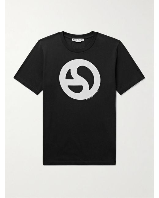 Acne Black Everest Logo-print Cotton And Lyocell-blend Jersey T-shirt for men