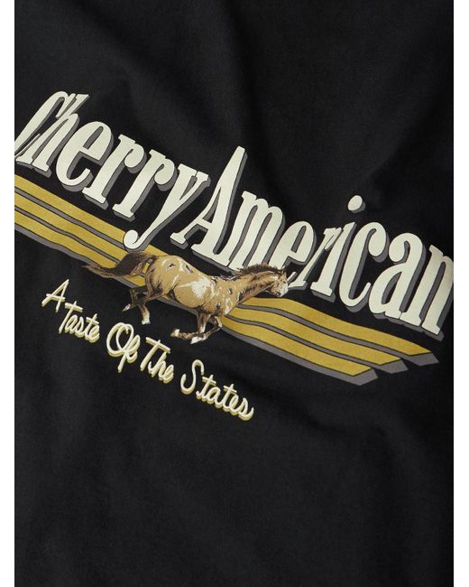 CHERRY LA Black Coast To Coast Printed Cotton-Jersey T-Shirt for men