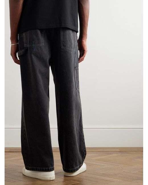 Maison Margiela Blue Wide-Leg Paint-Splattered Denim Jeans for men