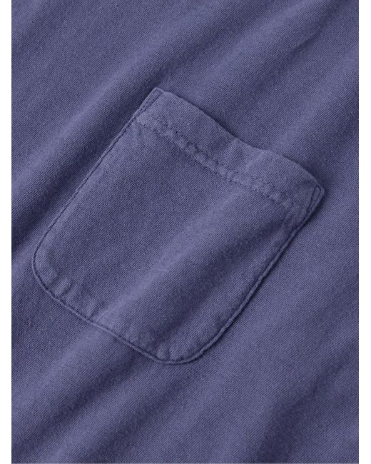 T-shirt in jersey di misto cotone tinta in capo Jumbo di Visvim in Blue da Uomo
