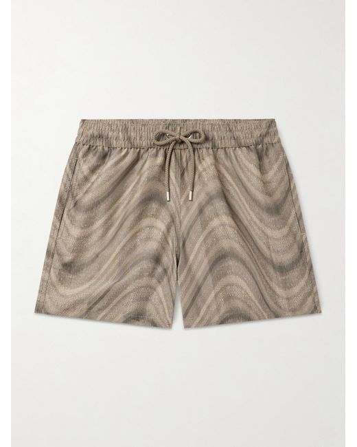 Frescobol Carioca Natural Rio Straight-Leg Mid-Length Recycled Jacquard Swim Shorts for men