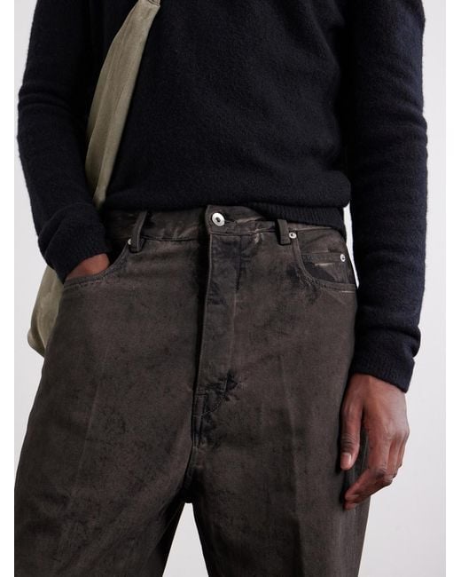 Rick Owens Black Bolan Flared Frayed Jeans for men