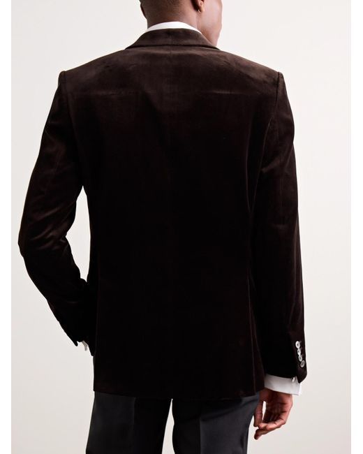 Favourbrook Black Newport Cotton-Velvet Tuxedo Jacket for men