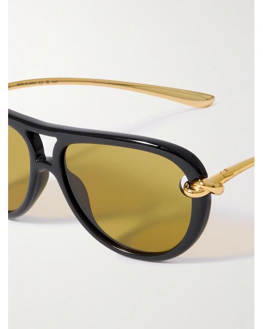 Bottega Veneta Black Aviator-style Acetate Sunglasses for men