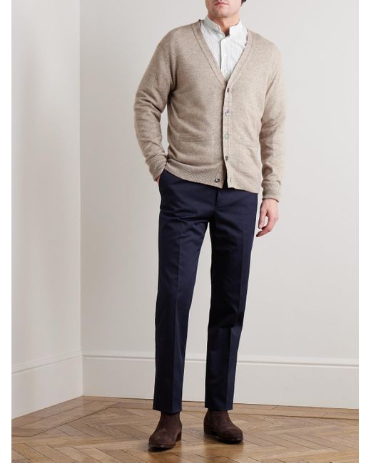 Kingsman Natural Cashmere And Linen-blend Cardigan for men