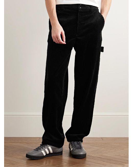 A.P.C. Black Fergus Straight-Leg Cotton-Blend Corduroy Trousers for men