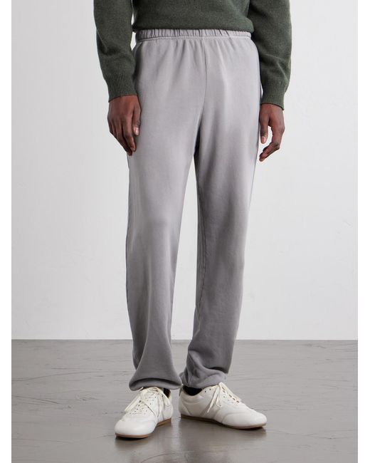 Les Tien Gray Heavyweight Structured-Fleece Cotton-Jersey Drawstring Sweatpants for men