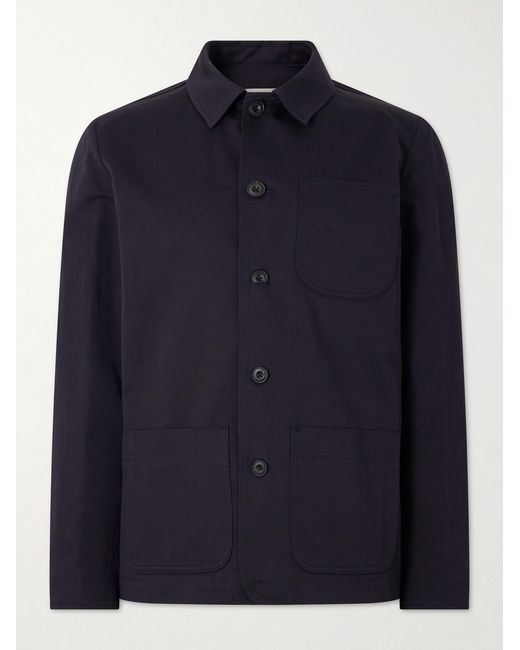 Altea Blue Constantin Cotton And Linen-Blend Overshirt for men