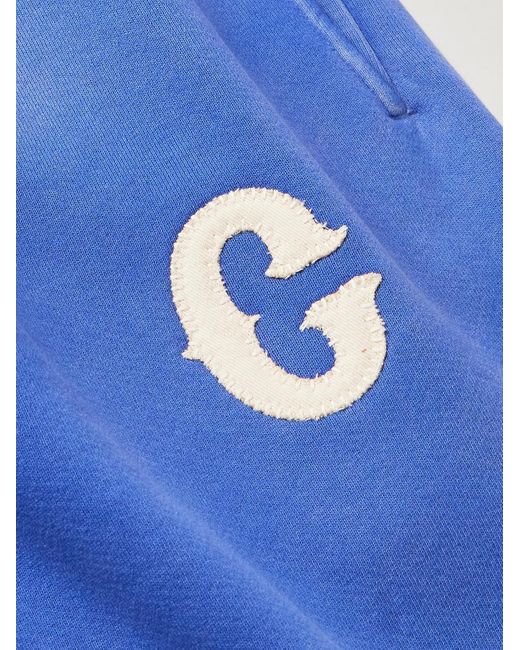 CHERRY LA Blue Straight-leg Logo-appliquéd Cotton-jersey Sweatpants for men