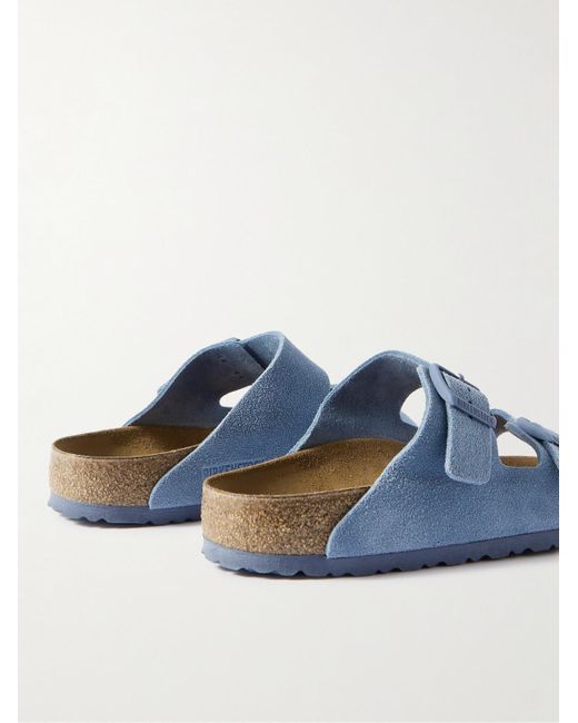 Birkenstock Blue Arizona Suede Sandals for men