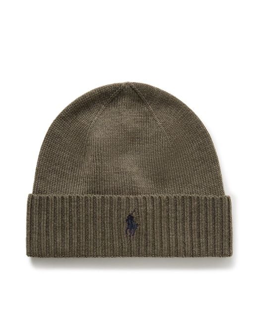 Polo Ralph Lauren Green Logo-Embroidered Wool Beanie for men