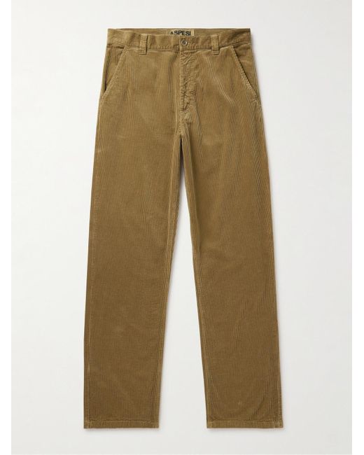 Aspesi Natural Straight-leg Cotton-corduroy Trousers for men
