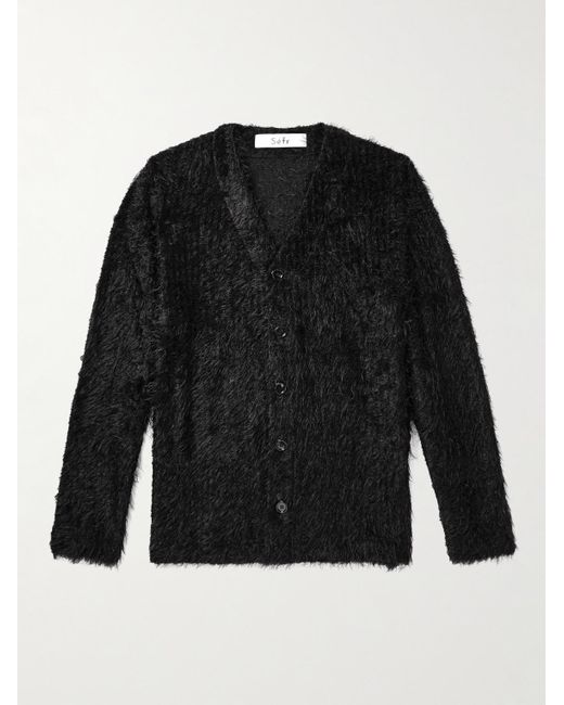 Séfr Black Osho Brushed-knit Cardigan for men