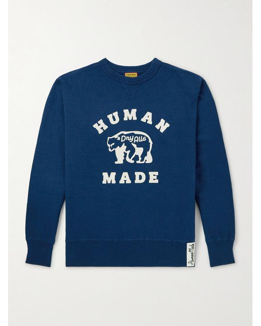 Human Made Blue Tsuriami Logo-Print Cotton-Jersey Sweatshirt for men