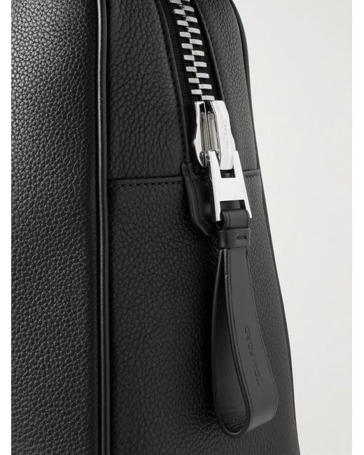 Tom Ford Black Buckley Full-Grain Leather Briefcase for men
