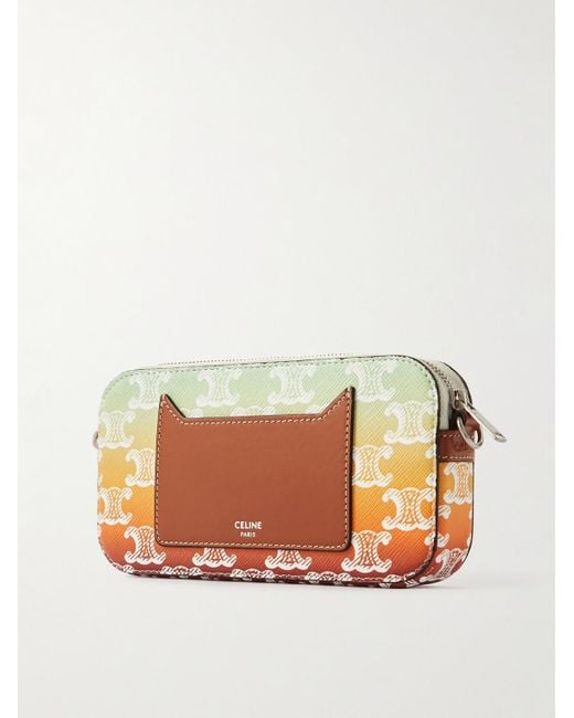 Céline Triomphe Umhängetasche aus beschichtetem Canvas mit Logoprint und Lederbesatz in Yellow für Herren