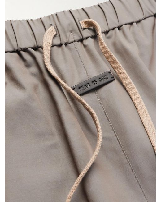 Fear Of God Gray Eternal Wide-Leg Twill Drawstring Shorts for men