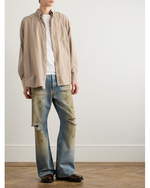 Our Legacy Borrowed Hemd aus Baumwoll-Voile mit Button-Down-Kragen in Natural für Herren