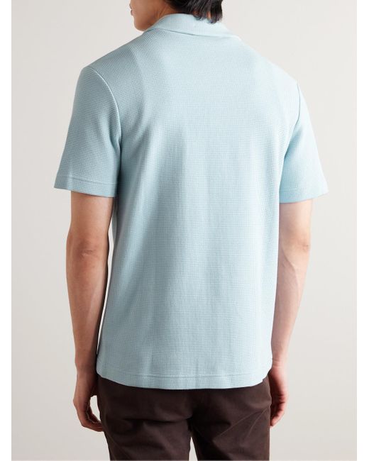 Mr P. Blue Waffle-knit Cotton Shirt for men