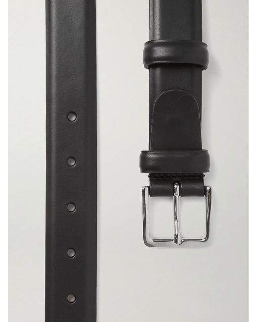 Mr P. Black 3Cm Leather Belt for men