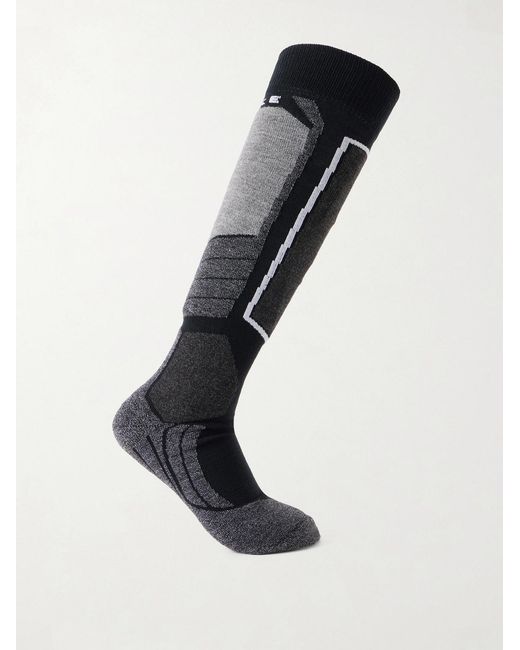 Falke Black Sk2 Intermediate Three-pack Stretch-knit Socks for men