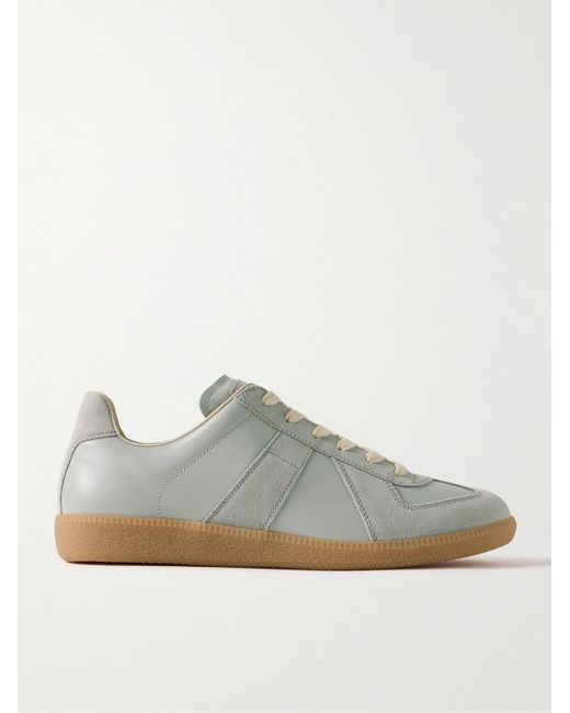 Maison Margiela Gray Replica Leather And Suede Sneakers for men