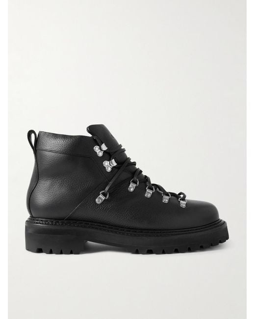 G.H.BASS Black Mason Alpine Full-Grain Leather Lace-Up Boots for men