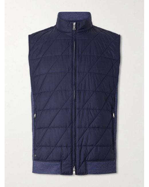 Peter Millar Blue Walker Quilted Shell Vest for men
