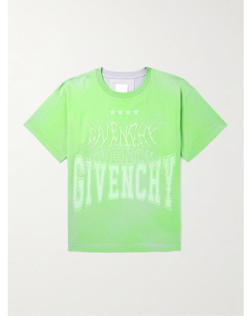 T-shirt in jersey di cotone con logo di Givenchy in Green da Uomo