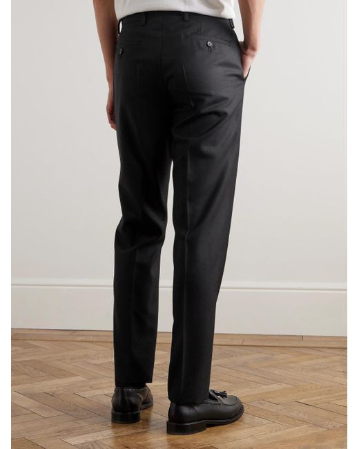 Mr P. Black Philip Slim-Fit Straight-Leg Wool-Twill Suit Trousers for men