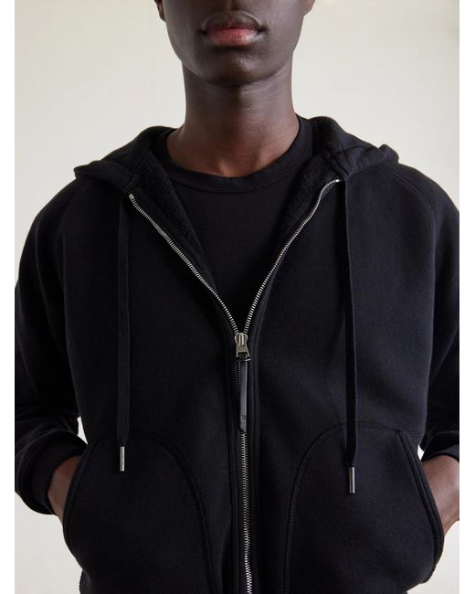Tom Ford Blue Slim-Fit Cotton-Jersey Zip-Up Hoodie for men