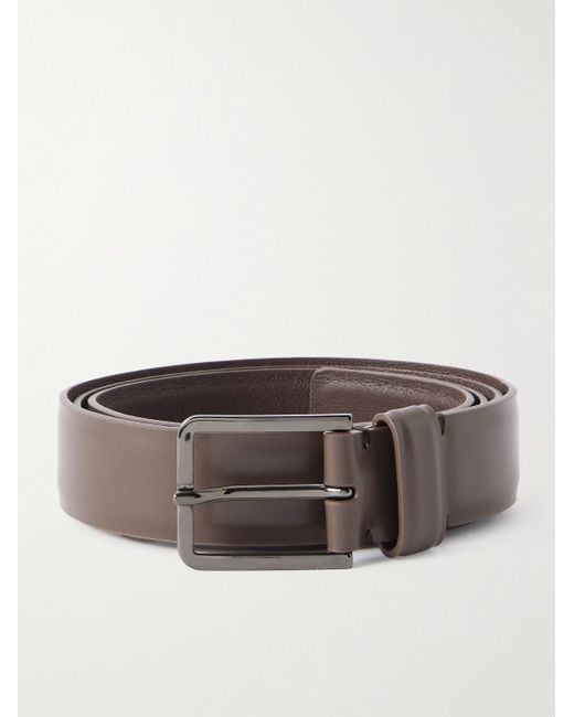 Loro Piana Brown Rory 3Cm Leather Belt for men