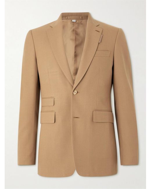 Burberry Natural Wool And Silk-Blend Suit Jacket for men