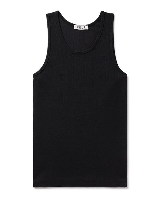 CDLP Black Ribbed Stretch Lyocell And Cotton-blend Tank Top for men