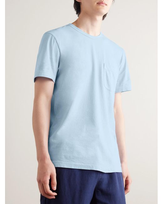 T-shirt in jersey di cotone pettinato di James Perse in Blue da Uomo