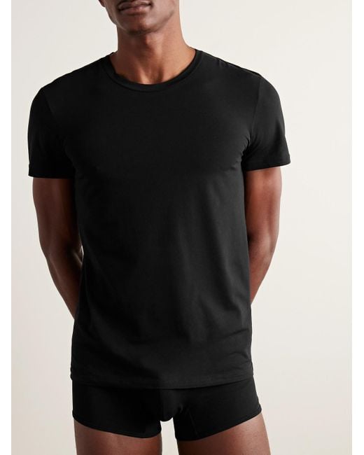 Zegna Black Stretch-cotton Jersey T-shirt for men