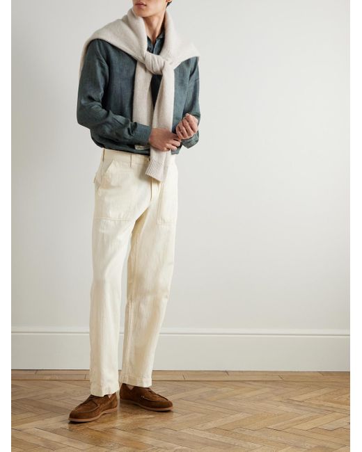 Orlebar Brown Blue Justin Linen Shirt for men
