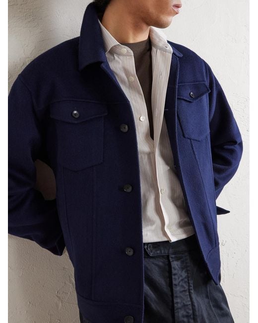 Mr P. Blue Double-faced Wool And Cashmere-blend Jacket for men