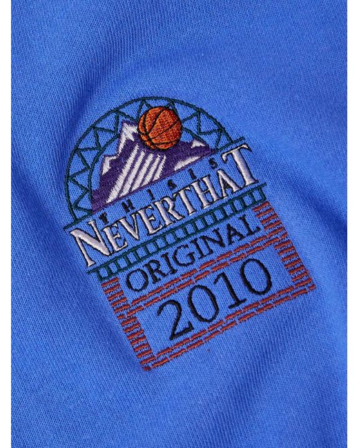 Thisisneverthat Blue Logo-embroidered Cotton-jersey Sweatshirt for men