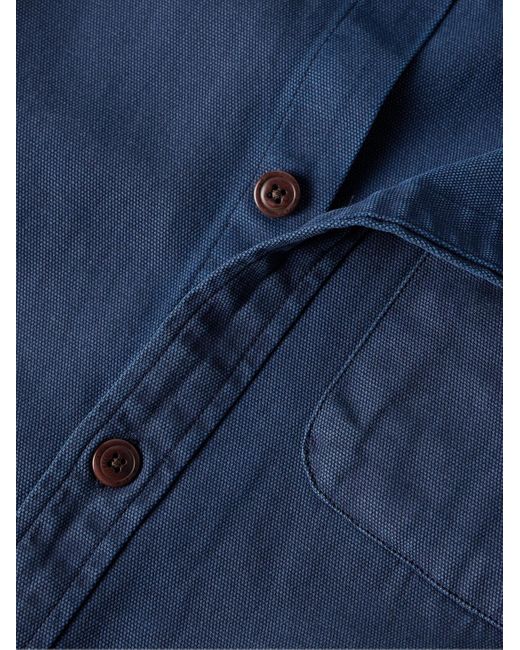 Corridor NYC Blue Overdyed Cotton-canvas Overshirt for men