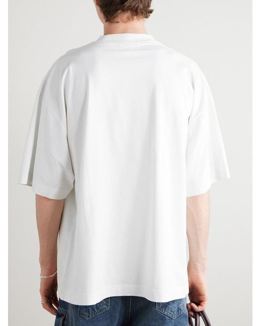Vetements White Logo-print Cotton-jersey T-shirt for men