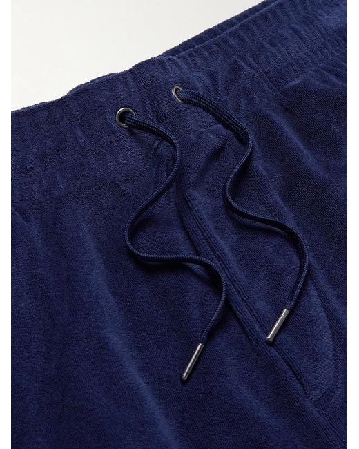 Polo Ralph Lauren Blue Cotton-Blend Terry Drawstring Shorts for men