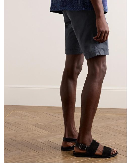 Incotex Blue Slim-fit Stretch-cotton Twill Bermuda Shorts for men