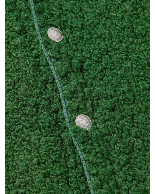 Bode Green Moppet Wool-Bouclé Cardigan for men