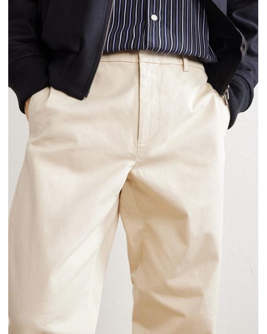 Barena Natural Wide-Leg Cotton-Blend Gabardine Trousers for men