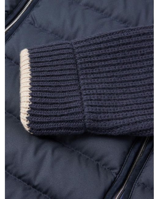 Herno Blue Slim-Fit Wool And Quilted Shell Down Jacket for men