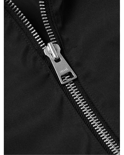 AMI Black Logo-embellished Satin-twill Blouson Jacket for men
