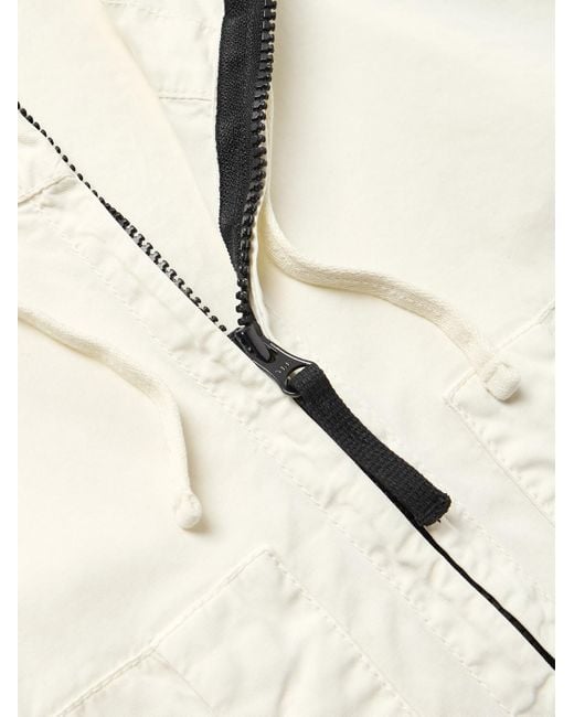 Stone Island Kapuzenjacke aus Twill aus einer Supima®-Baumwollmischung mit Logodetail in Stückfärbung in Natural für Herren