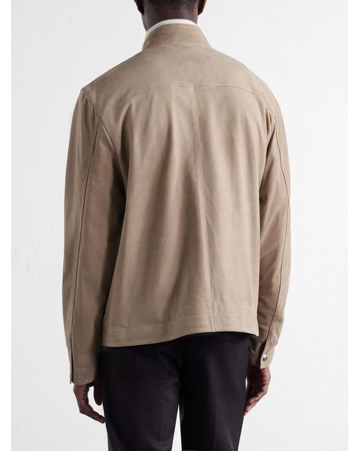Mr P. Natural Harrington Suede Jacket for men