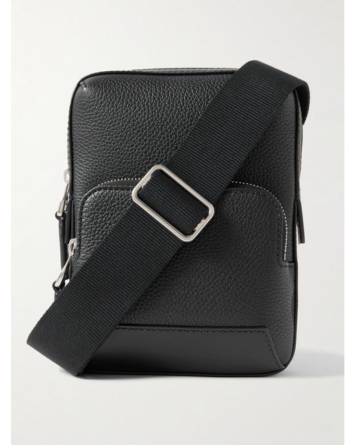 Dunhill Black 1893 Harness North South Full-Grain Leather Messenger Bag for men